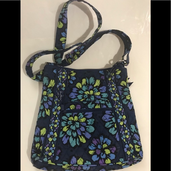 VERA BRADLEY BLUE PURPLE GREEN CROSSBODY BAG PURSE - Picture 1 of 5